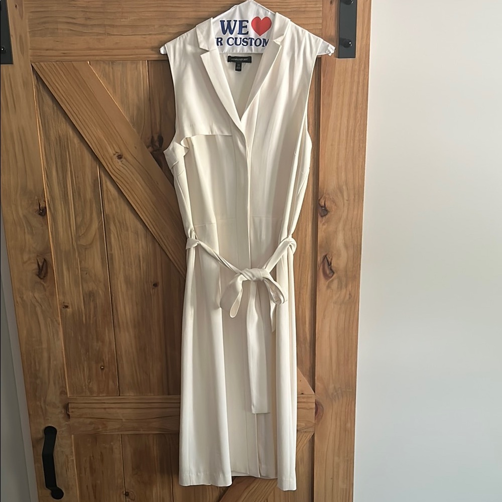Banana Republic Cream Sleeveless Midi Dress